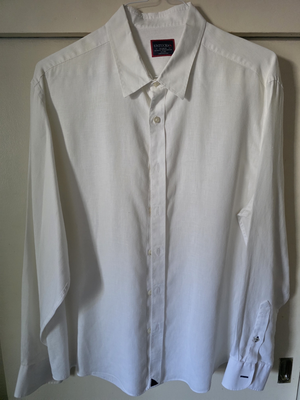 Untuckit Men's White Button-Down Dress Shirt